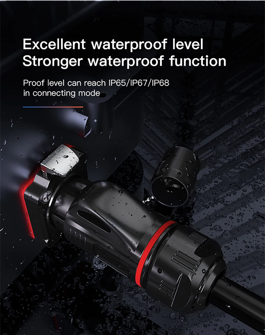 CNLINKO M24 Industrieller 4-Pin-Stromstecker aus PBT-Kunststoff, Buchse + Stecker, wasserdicht IP68, 25A 500V, Lötanschluss – Detail 6