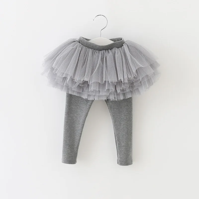 2024 Spring Autumn Girls Fashion One Piece Legging with Tutu Skirt