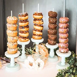 WEIGAO-Soporte de madera para decoración de boda, soporte de mesa para Donuts, suministros de fiesta de cumpleaños para niños