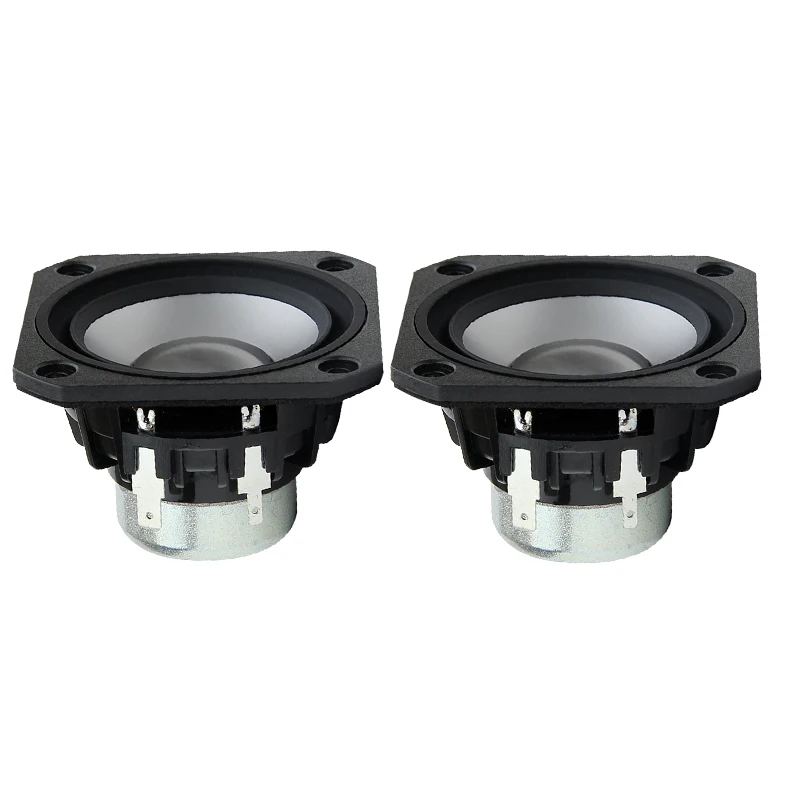 2.5Inch 4ohm/8ohm20W Full Range Speaker 25 Voice Coil Anodized Aluminum Cone Square HIFI Tweeter for Audio&Video Loudspeaker 2Pc