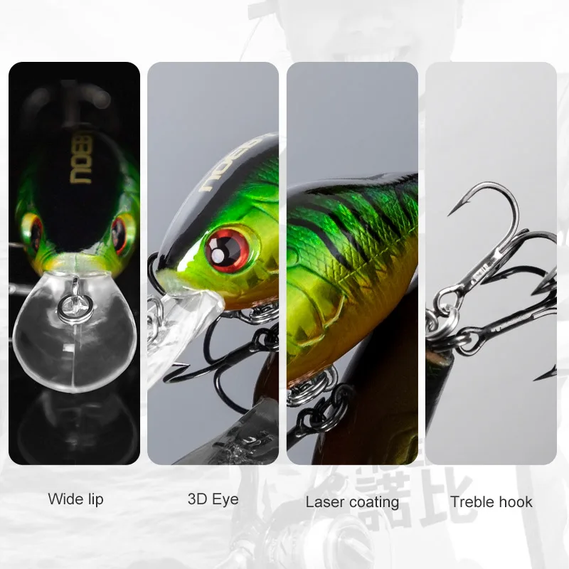 NOEBY Crankbait Minnow flotante – Señuelo duro para trucha y lucio - imagen 2