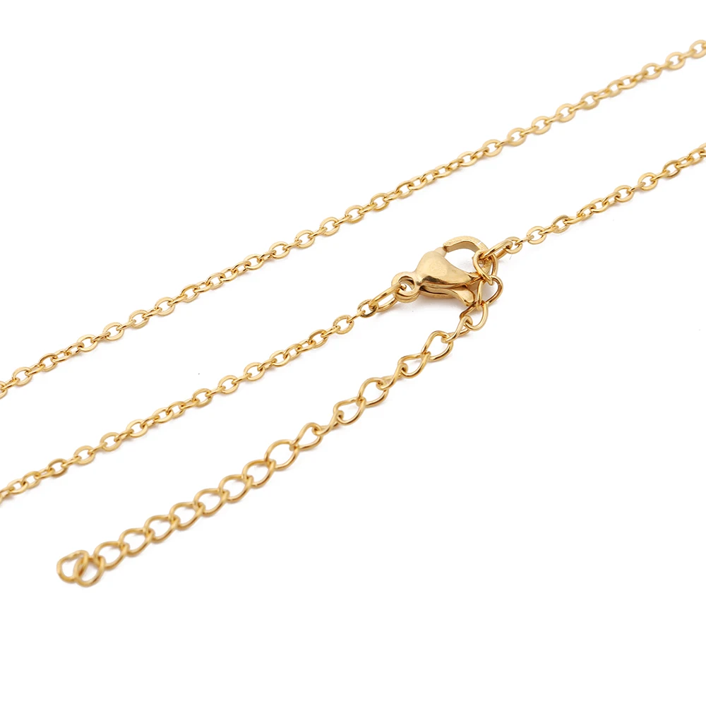 5pcs Stainless Steel Rolo Link Chain Necklace Set