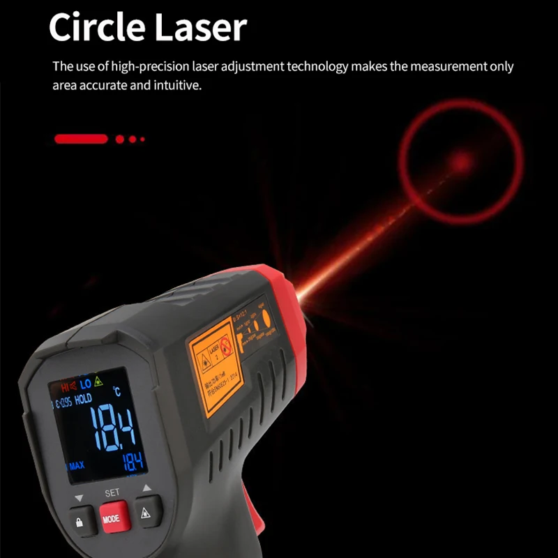 UNI-T Digital Infrared Thermometer UT306C Industrial Non-contact Laser Temperature Gun Meter -50-500