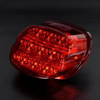 Luz LED de 12 V para motocicleta, luz trasera de freno con lente ahumada/roja, lámpara de matrícula trasera para Harley Dyna Touring Sportster Wide Glide 8 best sales Luz trasera Harley - №8