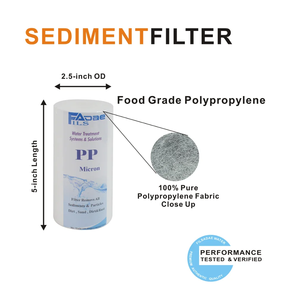 4 パックの交換水フィルターカートリッジ 2.5 "× 5" pp 土砂フィルター 5 μ m