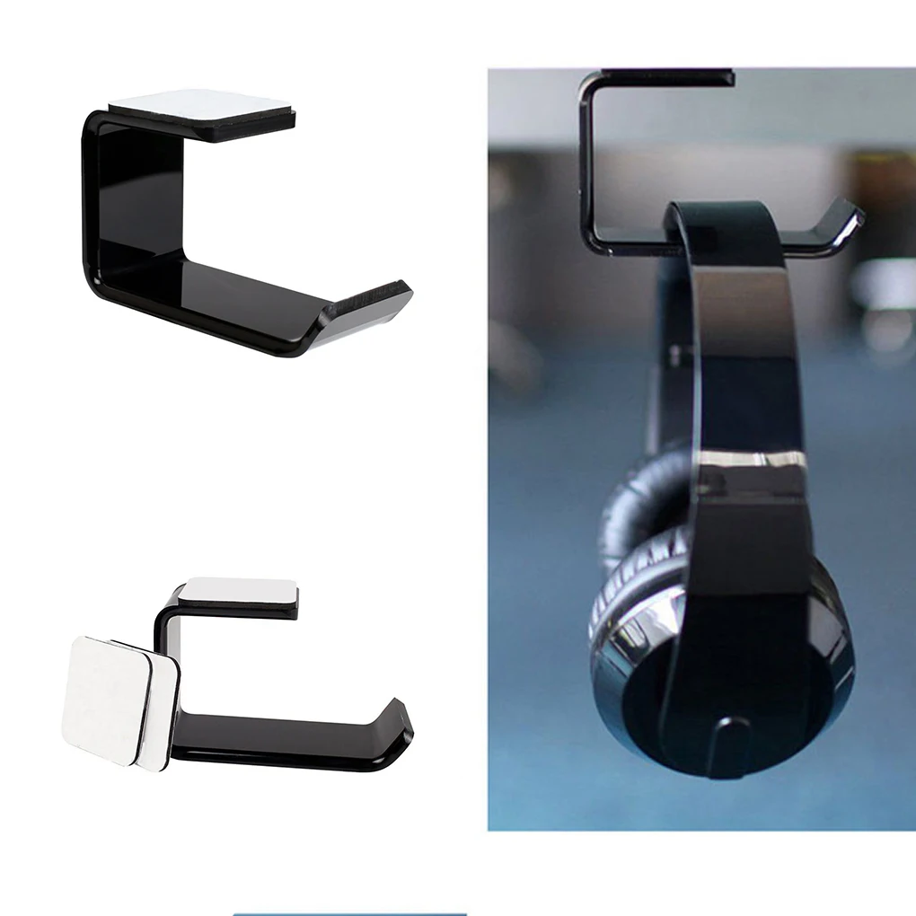 Black/White Headphone Bracket Hanger Under Desk Wall Mounted Headset Holder Hook Earphone Display Stand Dropshipping