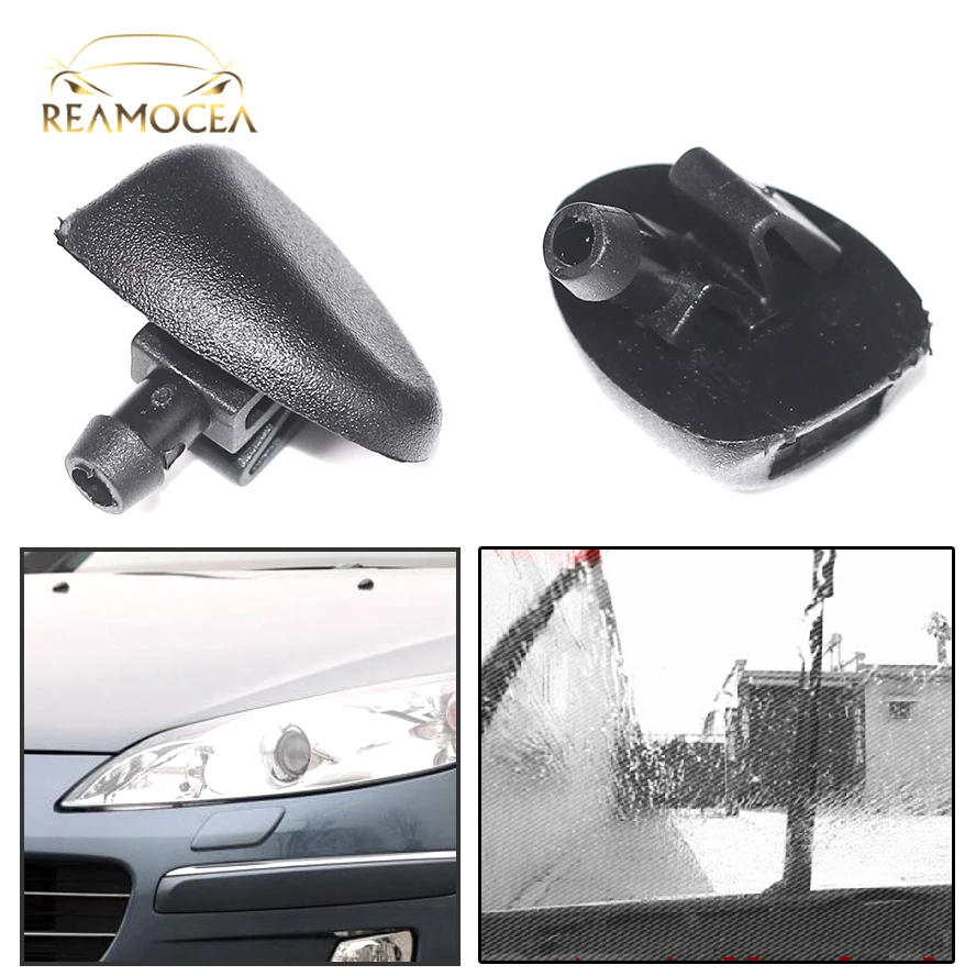 Reamocea 2Pcs 6438Z1 Windscreen Window Wiper Water Washer Jets Nozzles For Peugeot 407 206 2003 2004 2005 2006-2010 Citroen C2