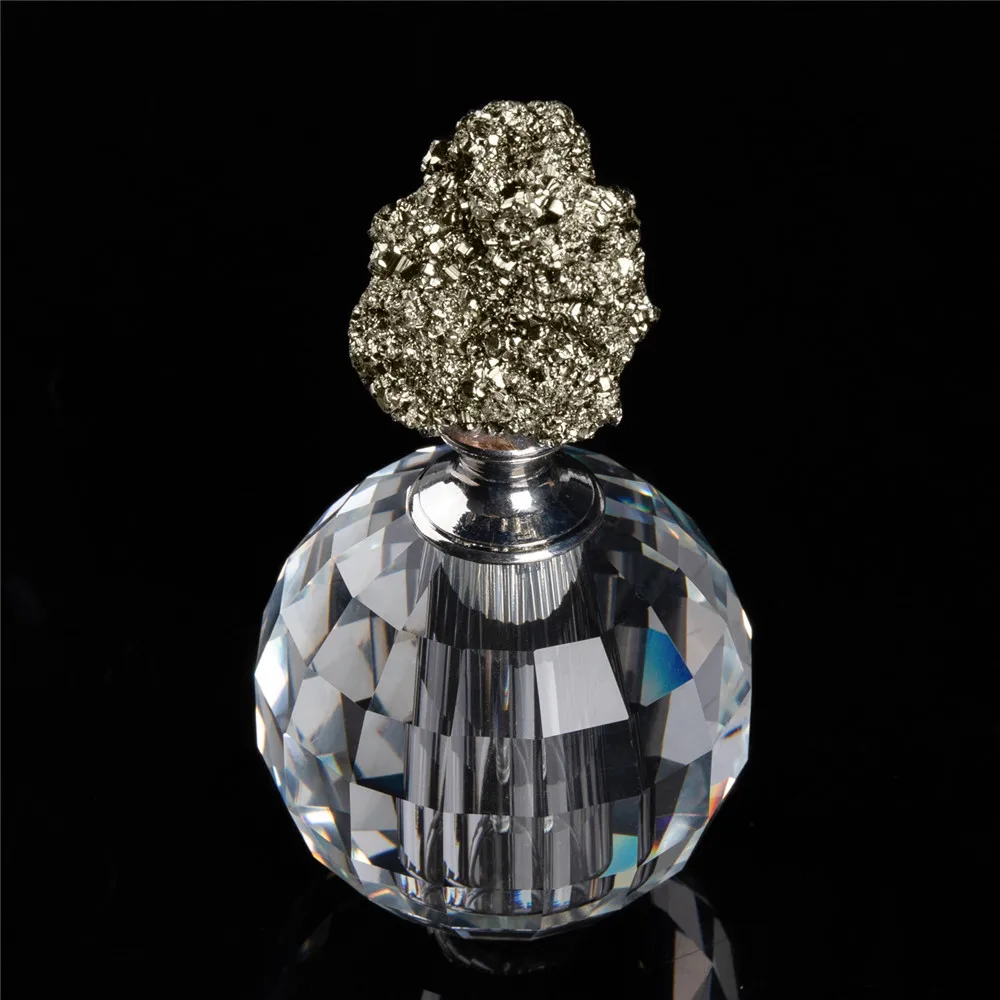 1pcs Pyrite Perfume Bottles Natural Stones Crystal Home Decor Women Perfume Bottle High Quality