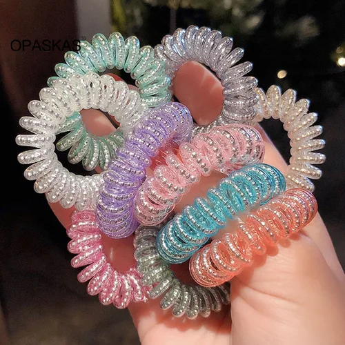 Lazos en espiral para el pelo para niña, cintas de goma para el pelo sin pliegues, soportes de cola de caballo con agarre potente, accesorios para el cabello