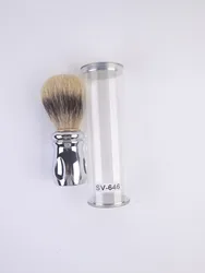 ArtSecret-brocha de afeitar de SV-646 de alta calidad, pelo de tejón, mango de Metal chapado de grado B, Total de 120MM, barbería, barba, bigote, afeitado