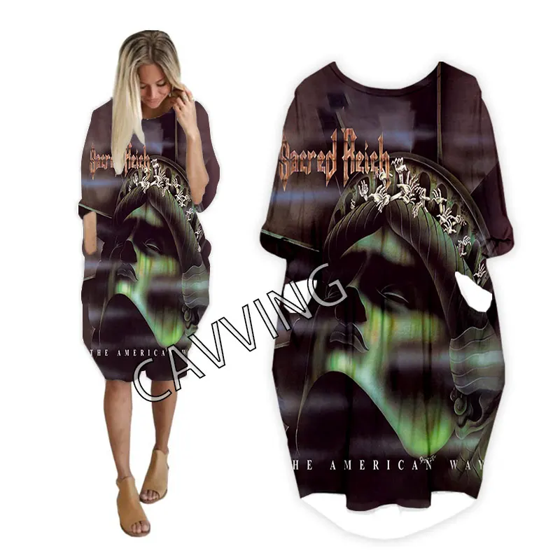 CAVVING 3D Drucken Heiligen Reiches Mode Midi Lustige Hemd Harajuku Top Frauen Anime Kleid Logo frauen Rock Lang-ärmeln Kleid