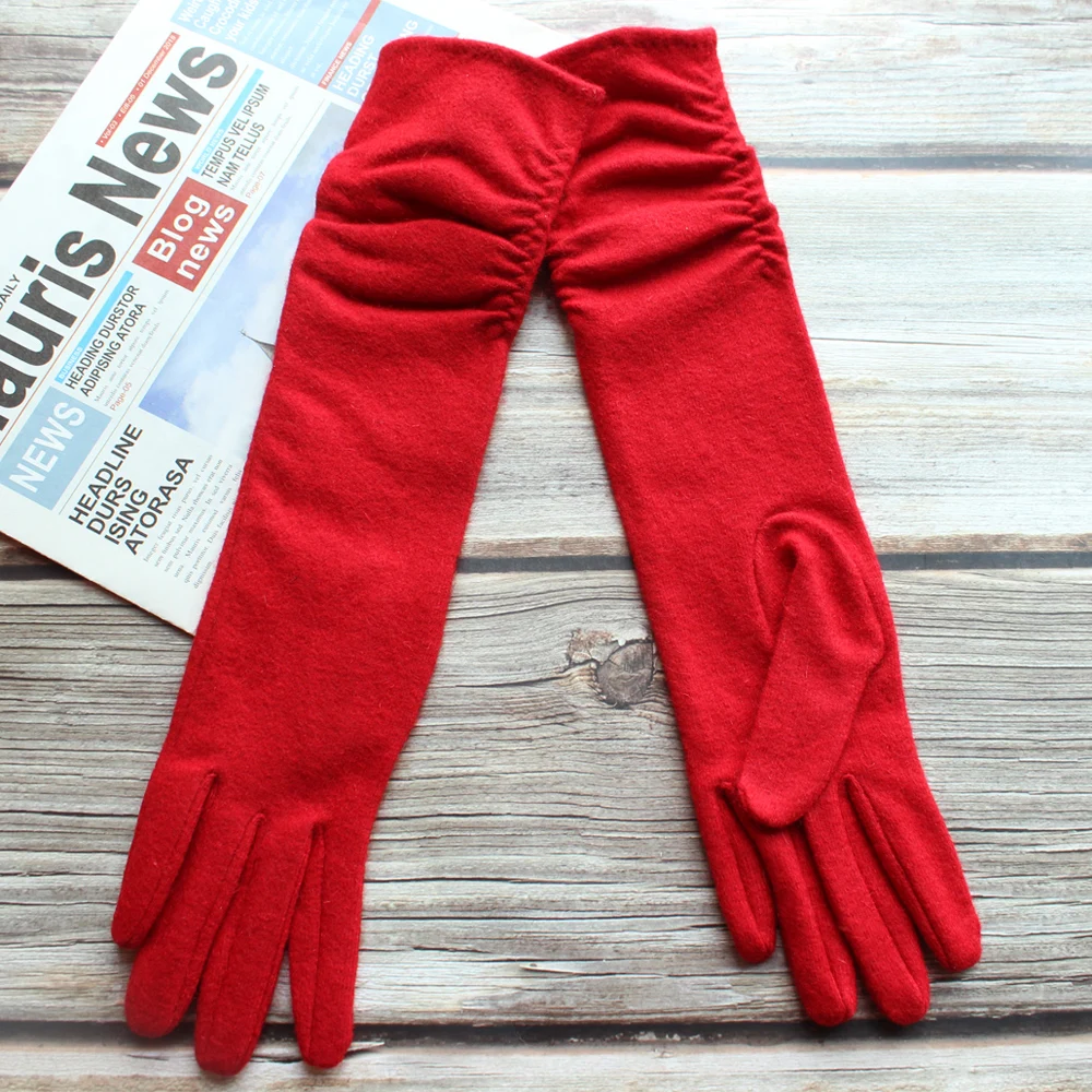 New Women Cashmere Gloves Long Colour Knitted Elastic Fashion Warm Winter Gloves Bickmods