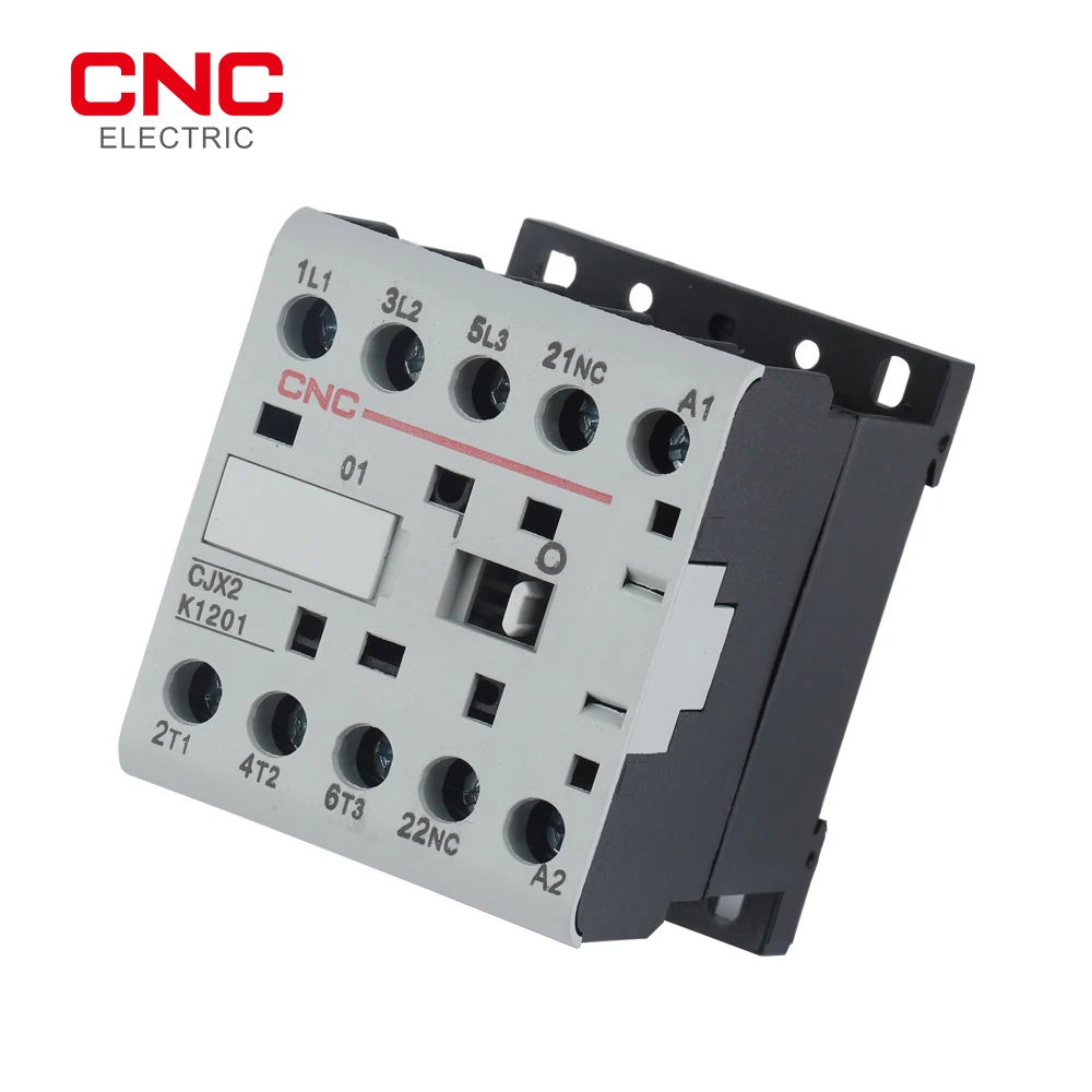 CNC CJX2-K Mini AC Contactor Din Rail 3P 3main 1NO/3main 1NC Coil Voltage 220V 50/60Hz 6A 9A 12A