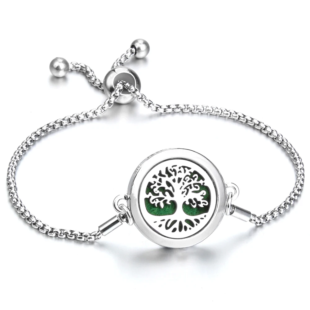 New Aromatherapy Bracelet Perfume Locket Bangle Magnetic Stainless Steel Essential Oil Diffuser DIY Bracelets Zinc Alloy Jewelry