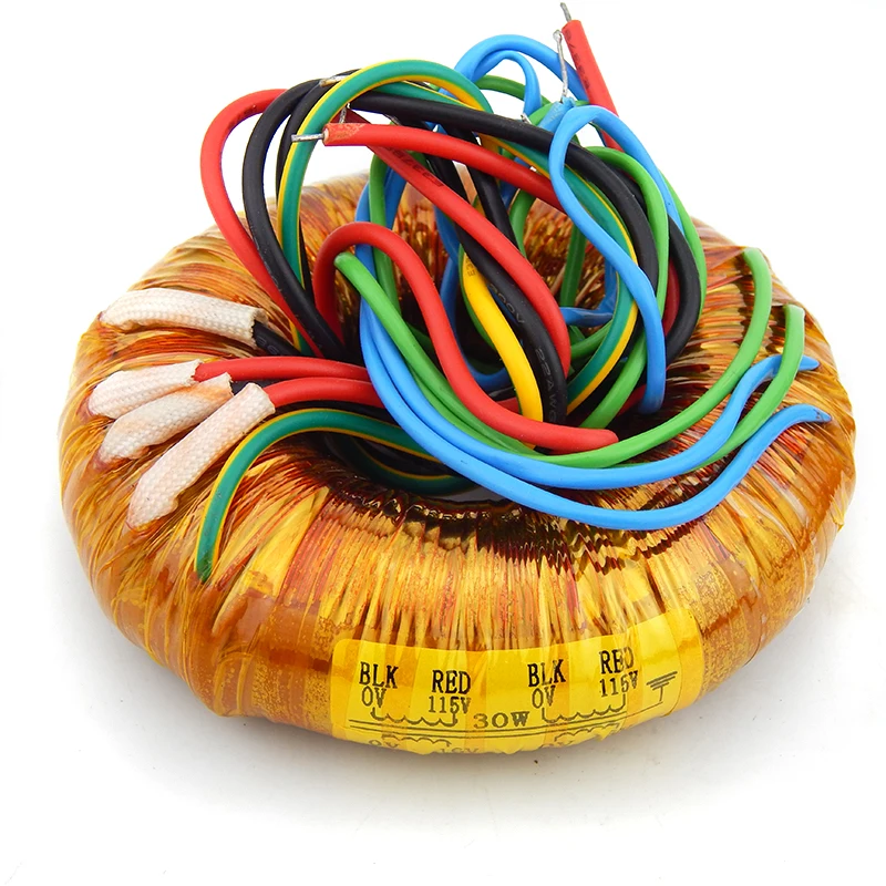 30 Вт O-образный трансформатор для Hi-Fi аудиоусилителя ЦАП Источник питания медных эмалированных проводов Трансформатор суперзвука типа O