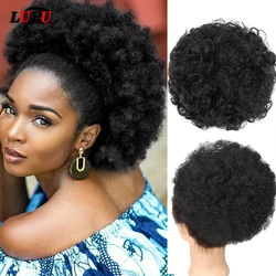 LUPU-coletero sintético Afro Puff para mujer, moño corto y rizado con cordón, extensión de cabello, postizos