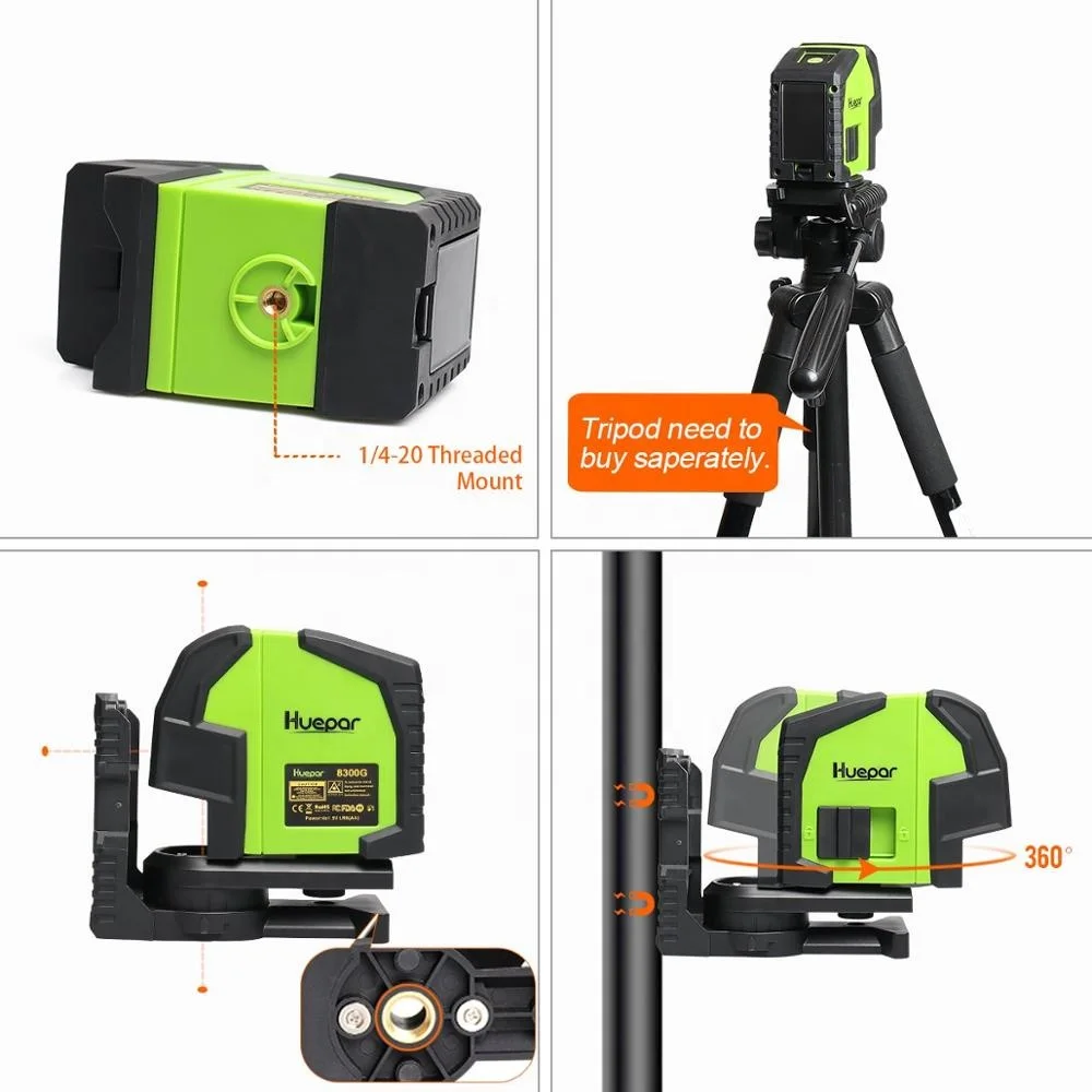 Huepar 8300G Mini Green Beam Class II Self leveling 3 Dots Laser Level