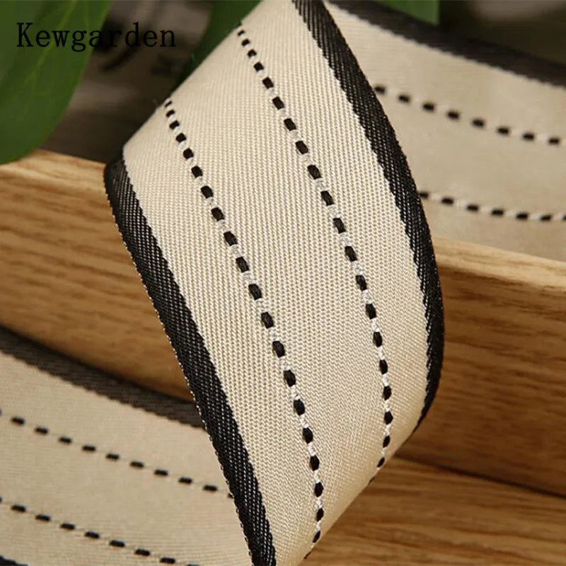 Kewgarden Stripe Denim Fabric Ribbon 1.5\