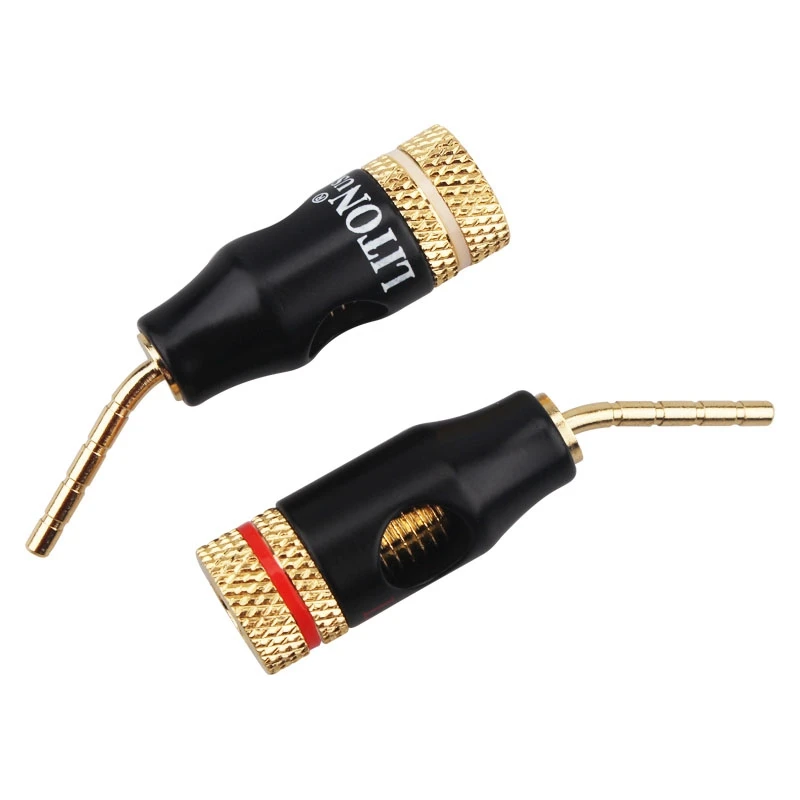 HIFI  4pcs LITON 2mm Banana Male Plug  Gold Plated Adapter