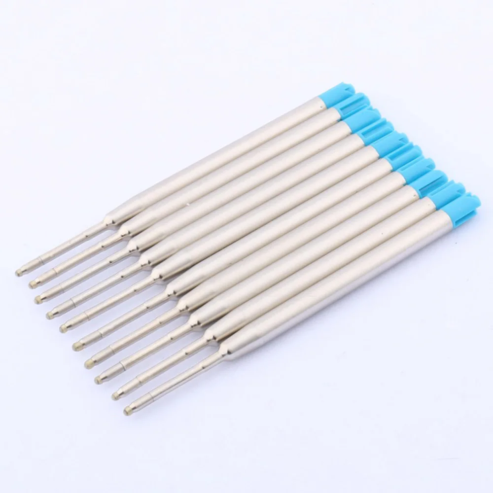 10Pc Nieuwe Metalen Kwaliteit Blauw Of Zwart Rood Inkt Refill Balpen Vulling