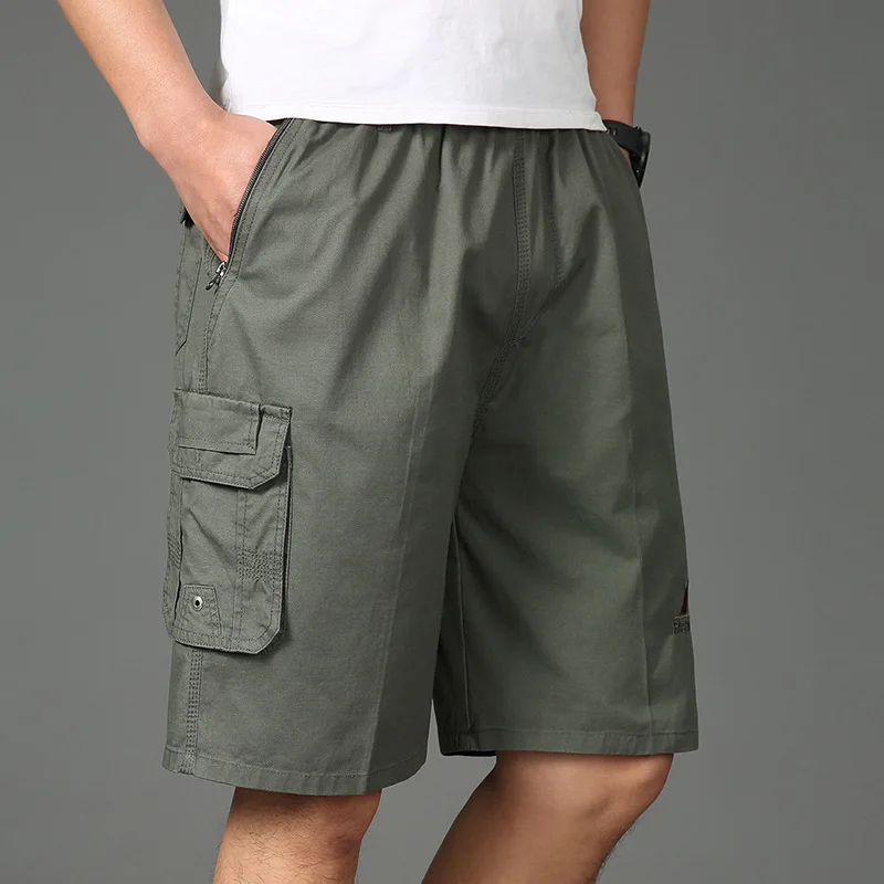 Summer Men's Shorts Cotton Middle-aged and Elderly Casual Loose Wear XL-5XL Loose Knee Length Men Sweatpants