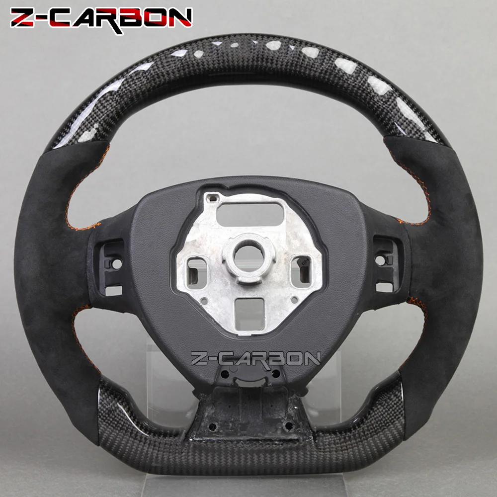 Carbon Fiber Steering Wheel Led Alcantara Leather For Chevrolet Camaro