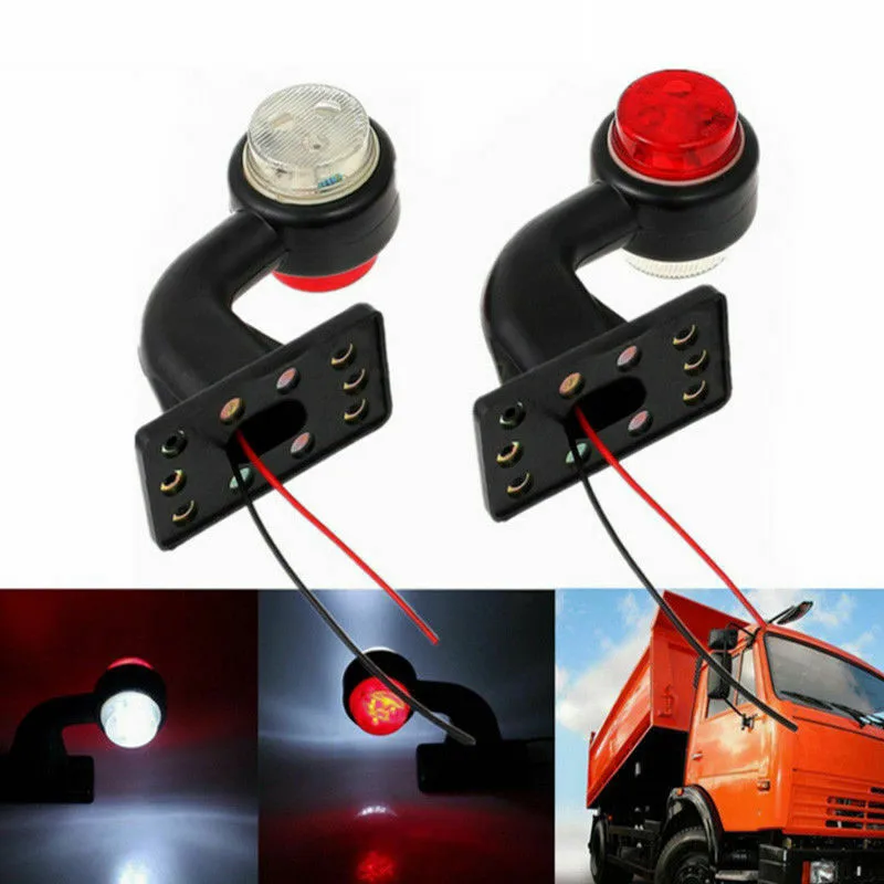 2x 12-24V Side Marker Waterproof Outline Elbow Side Marker Practical Universal Brightness Car LED Bulb Trailer Truck Lights