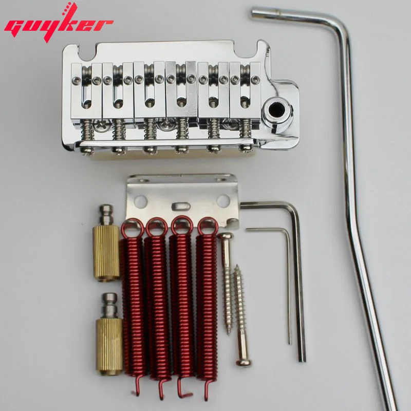 

1 Set GUYKER Electric Guitar Tremolo Bridge Tremolo System Brass Saddle & Brass base & spring BS2 Chrome