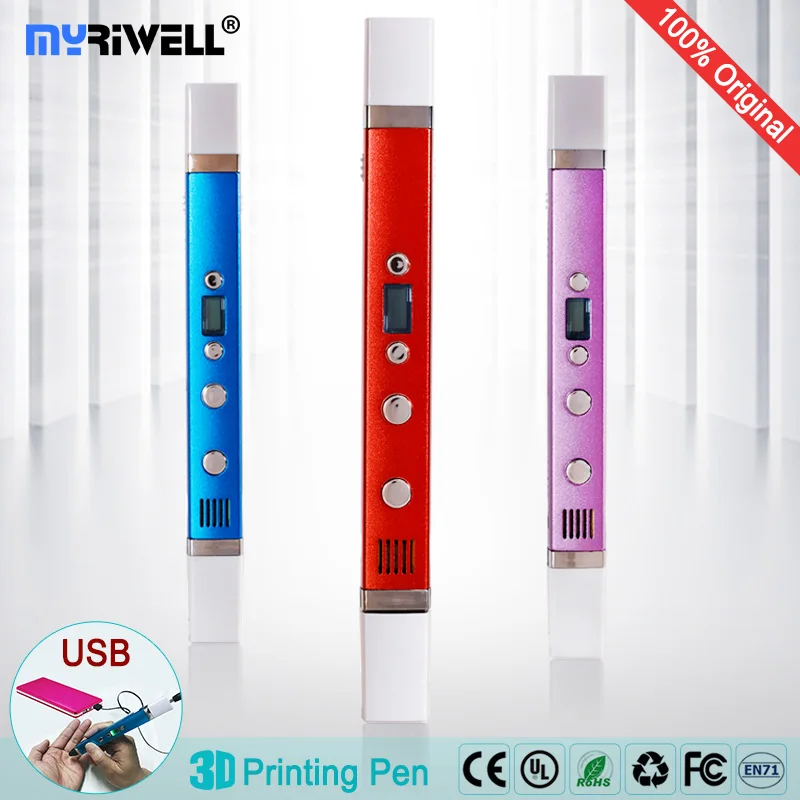 Myriwell 3D 펜, LED 디스플레이, USB 충전, 3D 펜 낙서, 모바일 전원 공급 장치 지원, 3D 드로잉 pen-3d-pens, 크리에이티브 