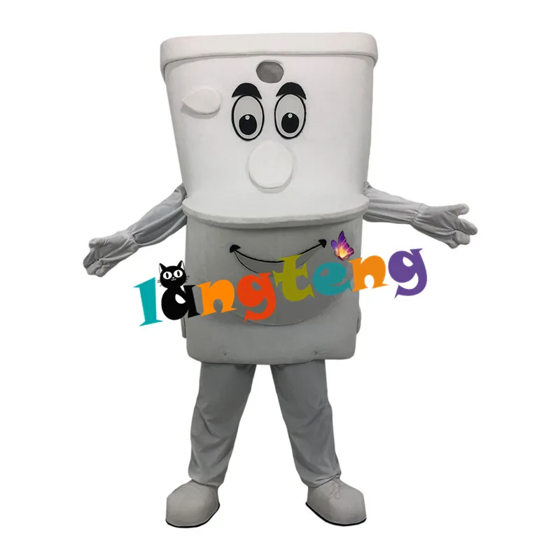 1163 White Toilet Cartoon Fancy Dress Mascot Costume Wholesale Made Custom Cosplay Cartoon Character Suit