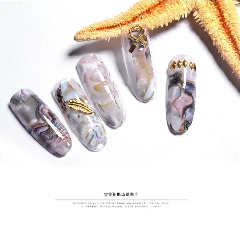 

Nail art Star shell Starry sky Sticker Shell 3D nail sticker Irregular Shell Decal Starry Heat Transfer Sticker T1638