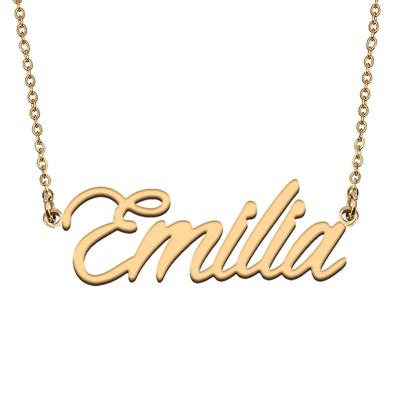 

Emilia Custom Name Necklace Customized Pendant Choker Personalized Jewelry Gift for Women Girls Friend Christmas Present