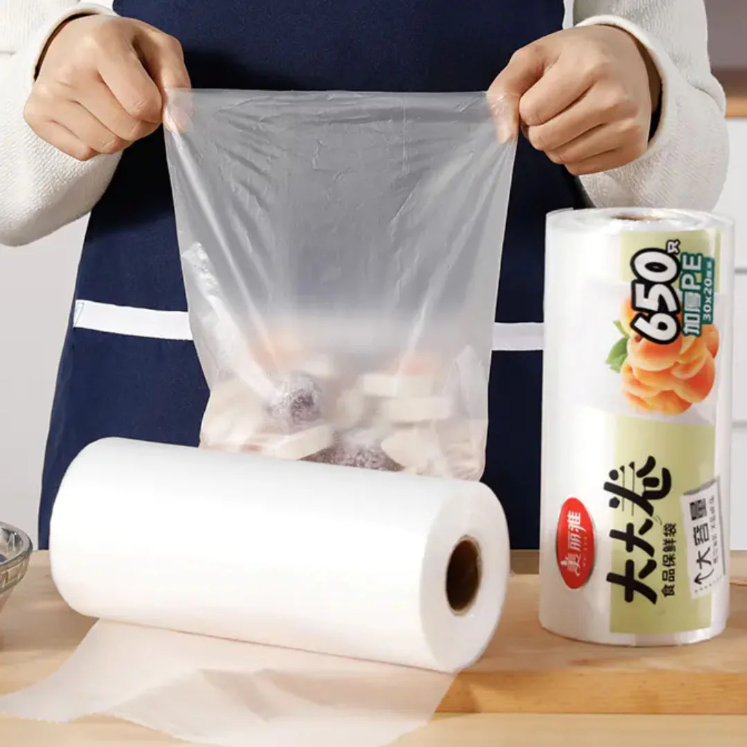 Food storage ROLL BAG  DPE BPA FREE Clean Bag Food handing Safe Roll bag Plastic bag food Whole produce bag food grade plastic