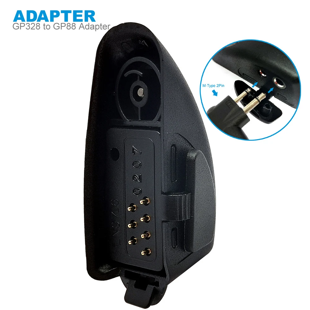 

Walkie Talkie Adapter Suitable for Motorola GP328 Multi-pin Plug to M-Type 2 Pin Headset Microphone Accessories Connector