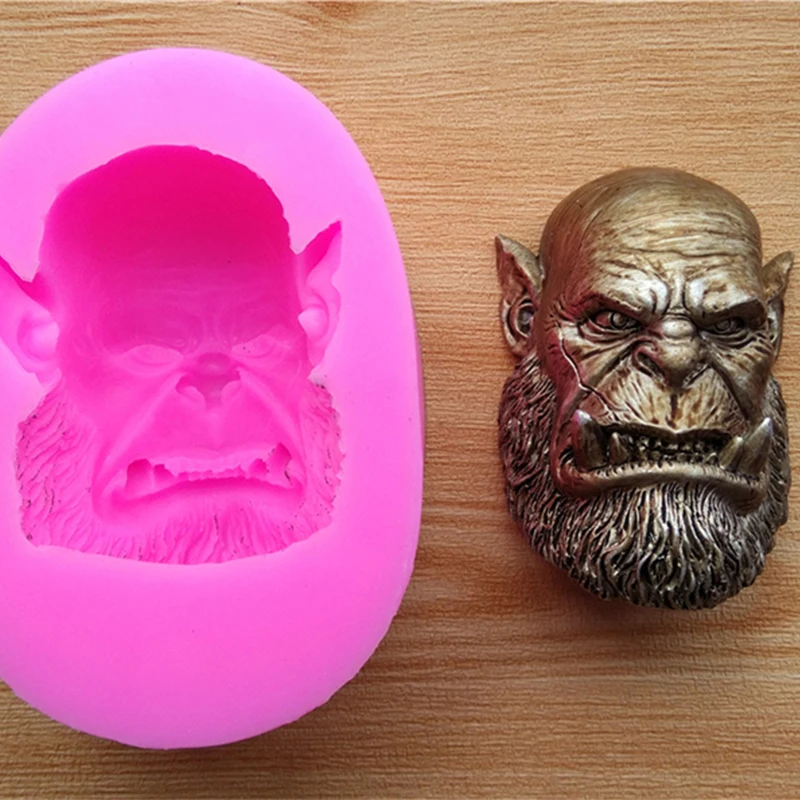 Monster Head Silicone Mold DIY Inverted Gypsum Aromatherapy Candle Resin Concrete Crystal Dropping Gel Mold Artwork Decoration