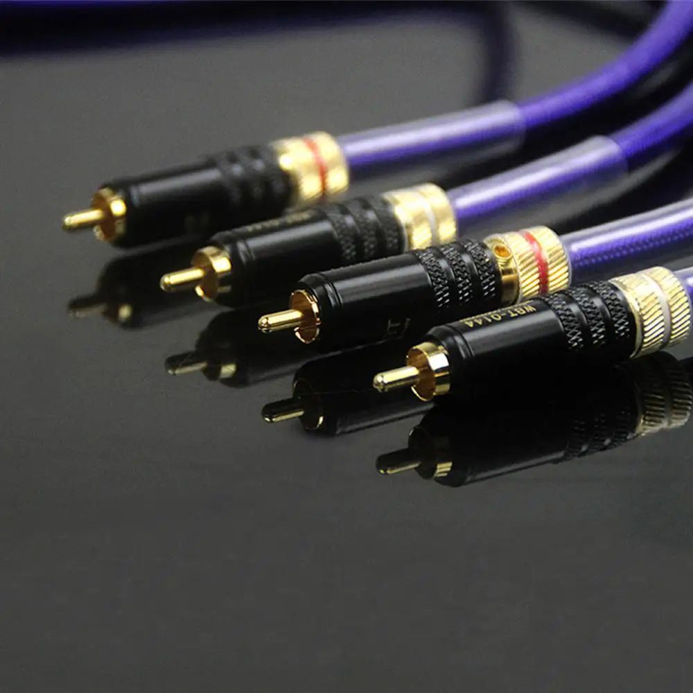 VDH HI-End versilbertes RCA-Kabel Hi-End-CD-Verstärker-Verbindung 2RCA auf 2RCA-Stecker-Audiokabel