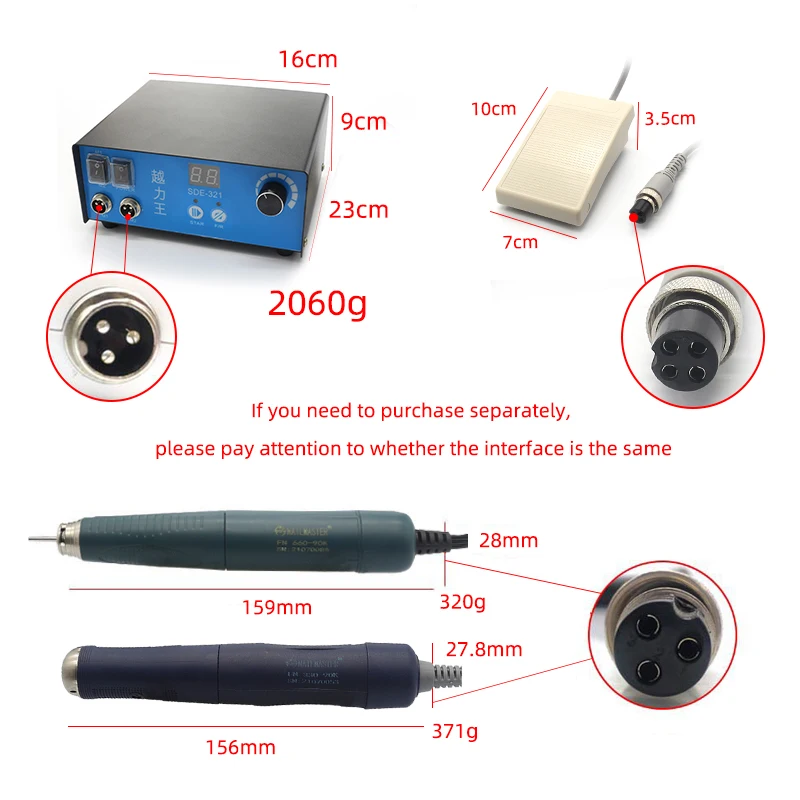 Dental Tools Polishing Machine Professional Equipment FN321 Micro Dental Electric Motor for Teeth Jewelry Polishing 90000PRM