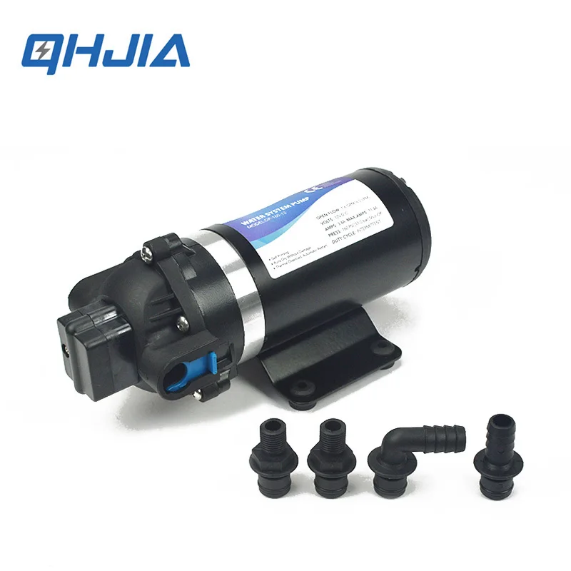 DC 12V 24V Electric Mini High Pressure Water Pump RV Diaphragm Spray Car Road Roller Washing Geothermal Cleaning Machine DP-160