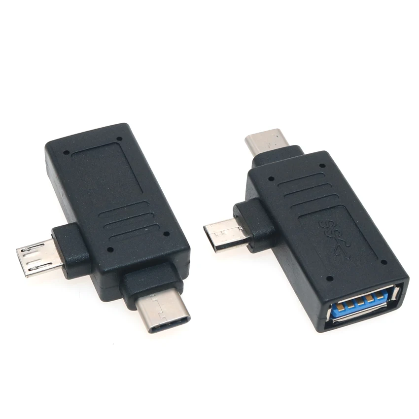 Adaptador de usb 3.0 fêmea para usb 3.1 tipo c e micro usb, conversor para carregamento de unidades e flash