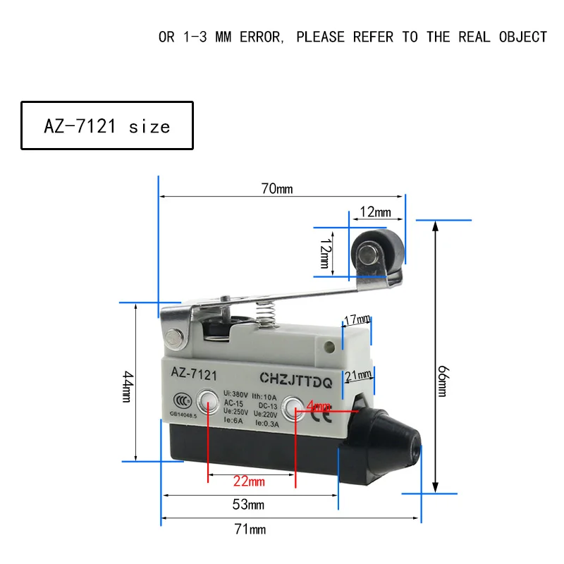 CHZJTTDQ Microswitch AZ -7141.AZ-7110.AZ-7121.AZ-7311.AZ-7100.AZ-7166.AZ-7124small horizontal stroke switch limit switch reset