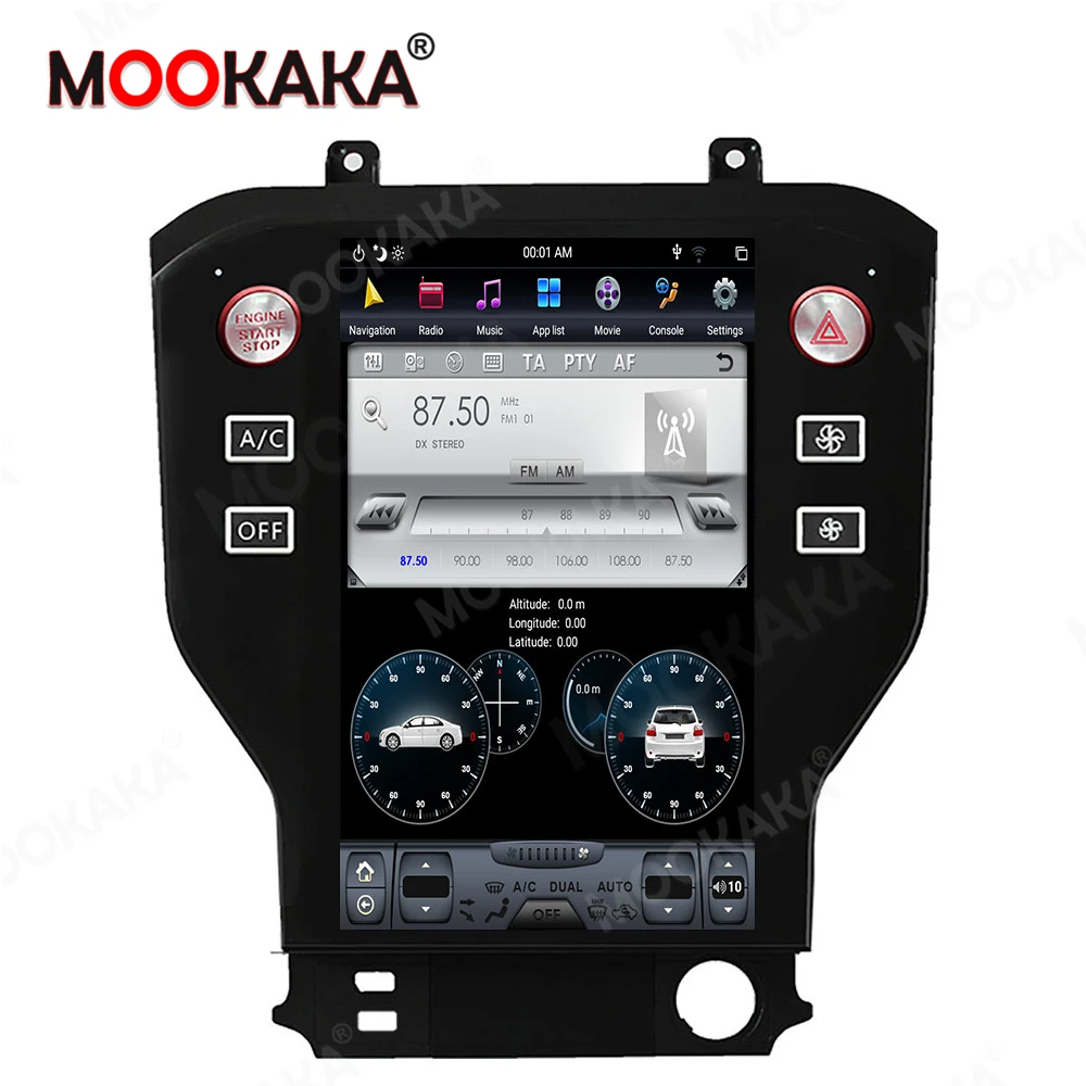 

Tesla Style Android 9.0 4GB 64GB Car Radio GPS Navigation For Ford Mustang 2015-2019 Auto Stereo Car Player Head Unit DSP Audio