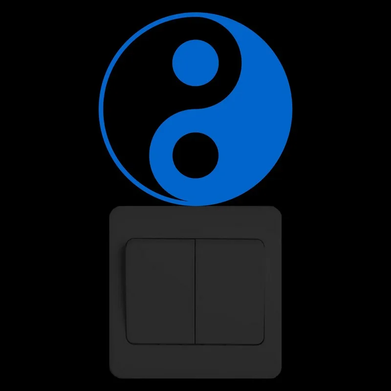 Yin and Yang Gossip-ملصق مفتاح توهج ، ملصق على الطراز الصيني ، لوحة جدارية ، للكمبيوتر المحمول ، السيارة ، المنزل ، DIY