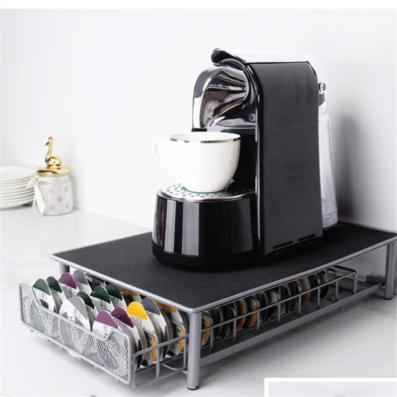 Stainless Steel Metal Holder Iron Dolce Gusto Tassimo Coffee Capsules Organizer Coffee Pod Holder Storage Drawer Capsual Rack