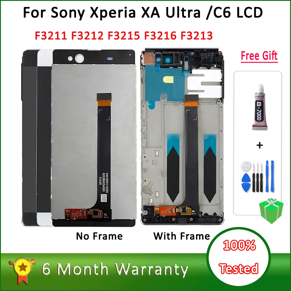 

6.0" Screen For Sony Xperia xa ultra Screen F3211 F3212 F3215 F3216 F3213 LCD Display Touch Screen Digitizer For XA C6 Ultra