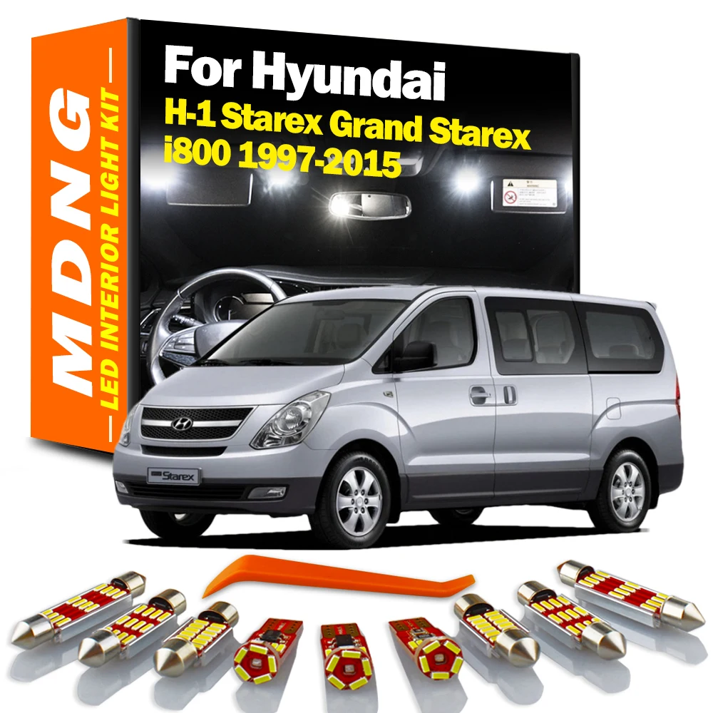 MDNG Canbus LED Interior Dome Map Light Kit For Hyundai H-1 Starex Grand Starex i800 1997-2011 2012 2013 2014 2015 Led Bulbs