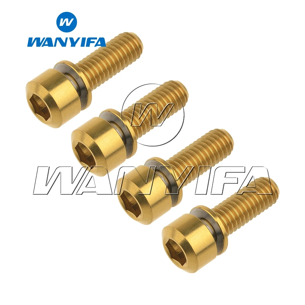 Wanyifa Ti Bolts M6x16 18 20 25 35mm Allen Hex with Washers Screw for Bicycle V brake Hub Fixed