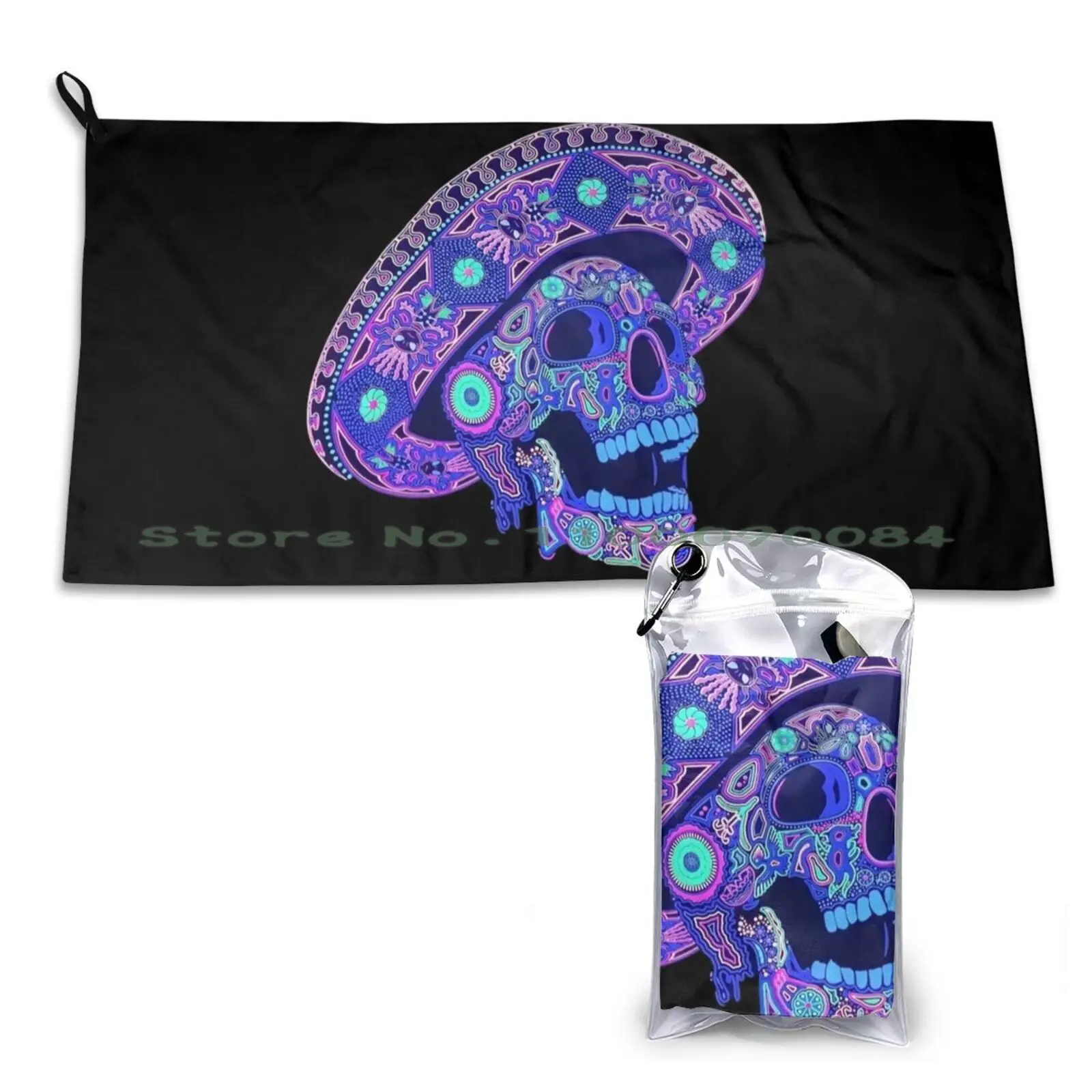 Colorful Death Quick Dry Towel Gym Sports Bath Portable Kabyle Amazigh Berber Algeria Tunisia Morocco African Carpet Retro