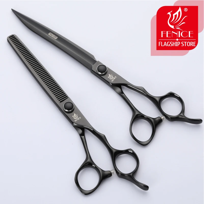 Imagem -05 - Fenice Professional Pet Grooming Tesoura Black Thinning Corte Grupo Jp440c Cães Cabelo Ferramentas 75