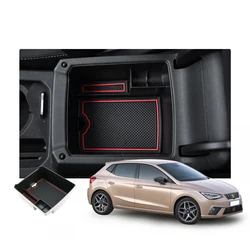LFOTPP Car Central Storage Box for Seat Ibiza Typ 6F / Arona SUV 2023 2024 2025 Armrest Storage Box Auto Seat Ibiza Accessories