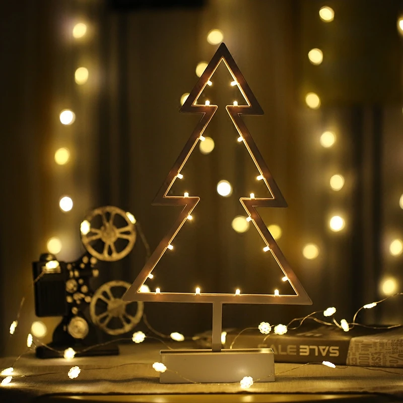 Star Love Christmas Tree Table Lamp LED Small Night Light Lantern Room Maiden Heart Decoration Hand-made Ins Burst